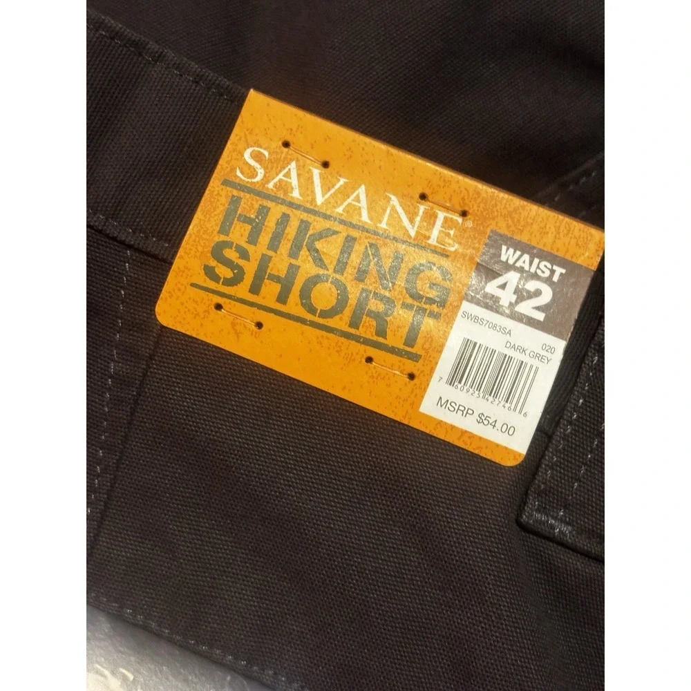 NEW Savane Hiking Shorts Men's 42 Dark Grey Tech Pocket